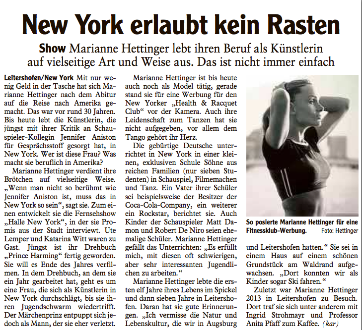 Marianne Hettinger with Katarina Witt as a guest on her show "Hallo New York"